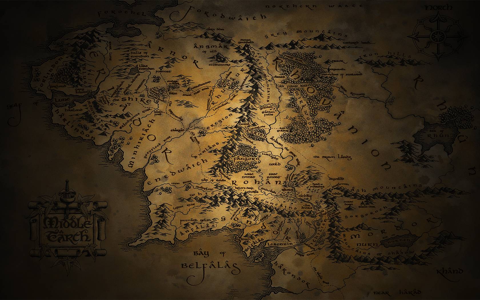 Map Of Middle Earth Wallpapers