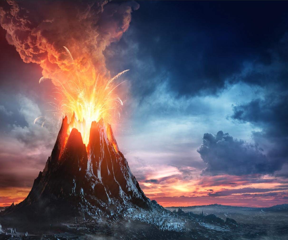 Amazon Ft Volcano Wall Backdrop Mountain Exploding