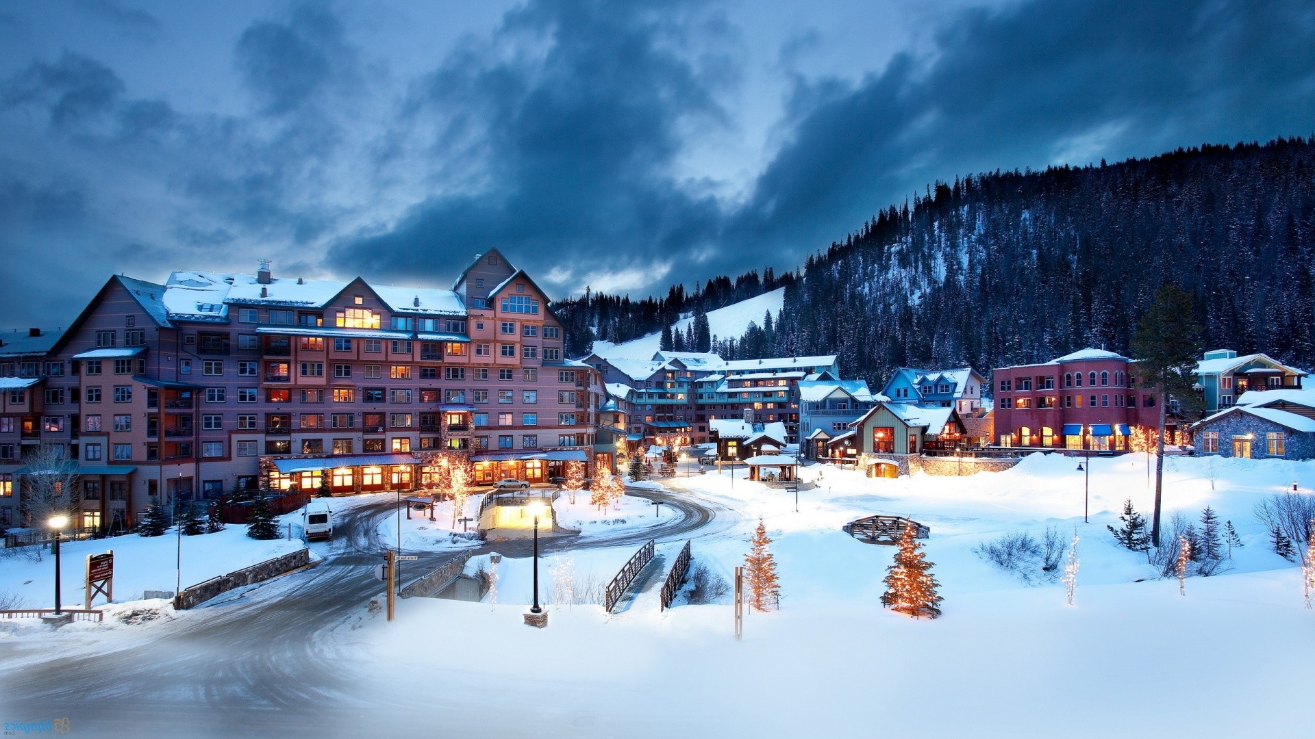 Austria Winter Resort Wallpaper Hd