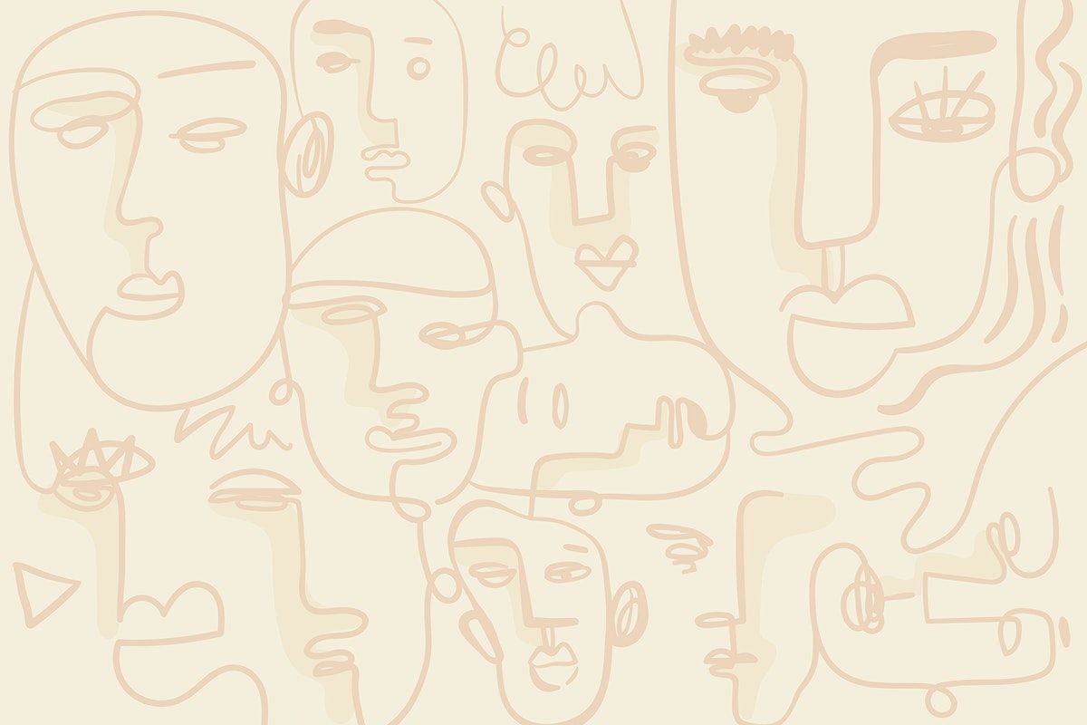 Abstract Face Line Drawing Background Design Resource Vector Wallpaper