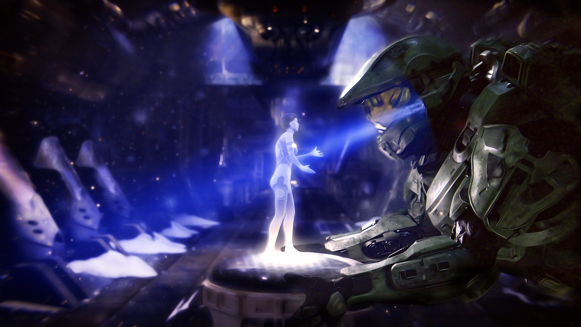 Cortana Master Chief Halo HD Wallpaper Glasslands
