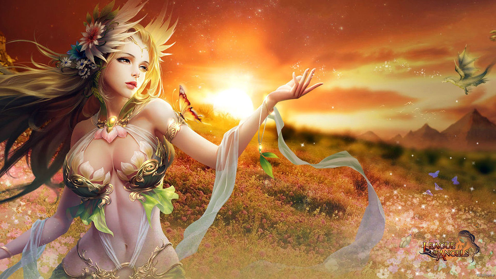 Of Angels Fantasy Angel Warrior League Game Loa Wallpaper