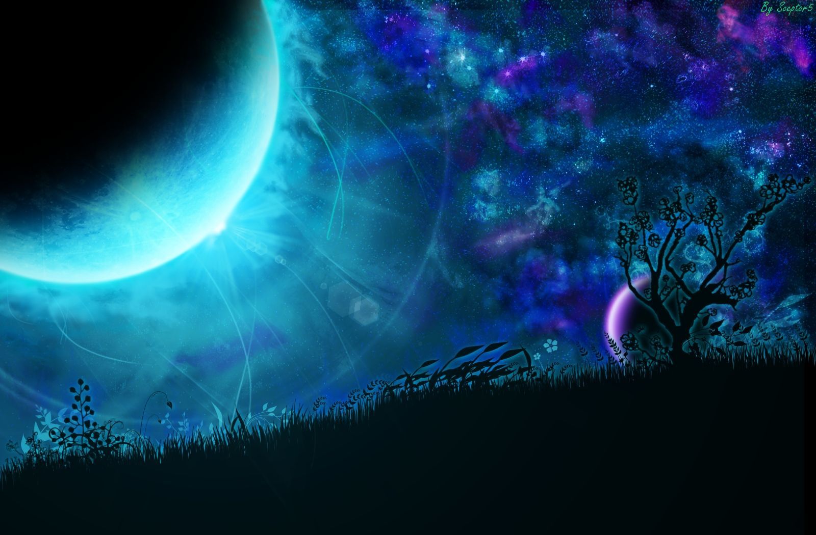 Fantasy Moon Background Wallpaper