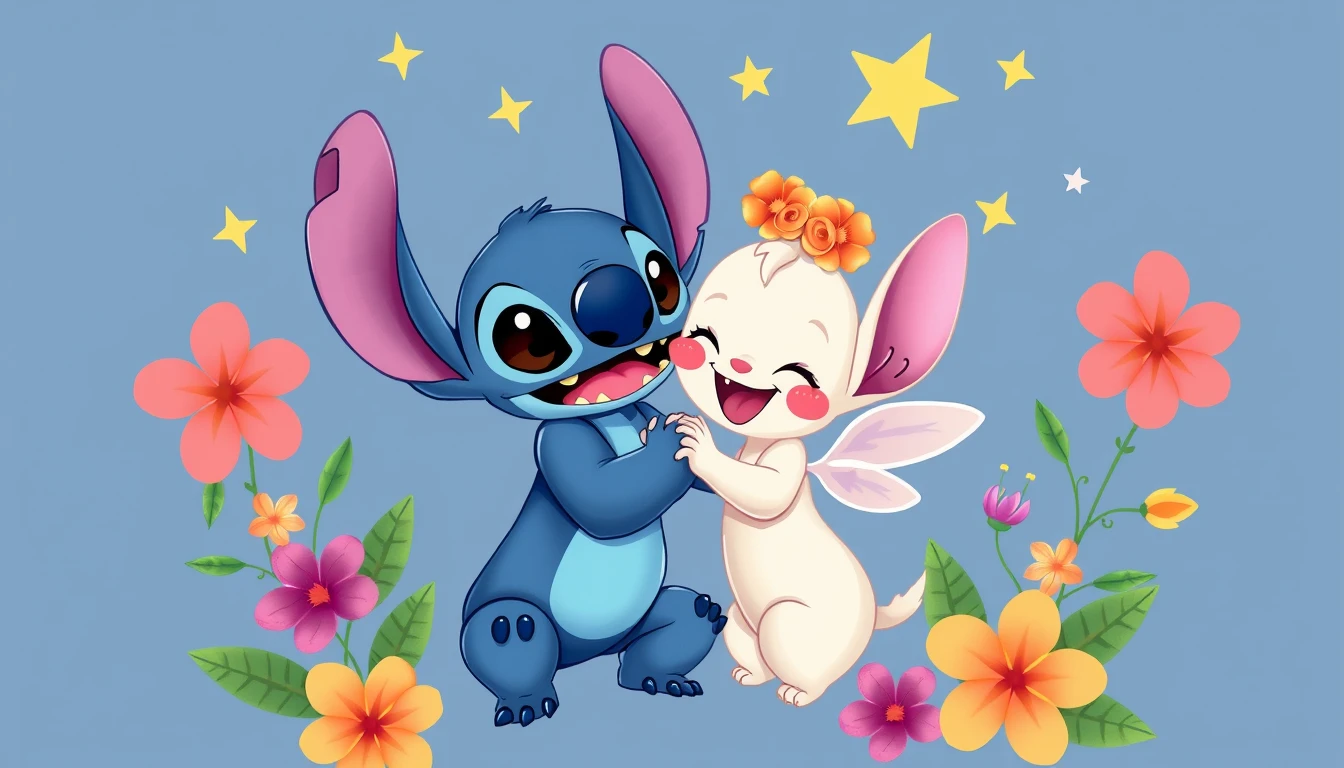 Stitch And Angel Couple Wallpaper