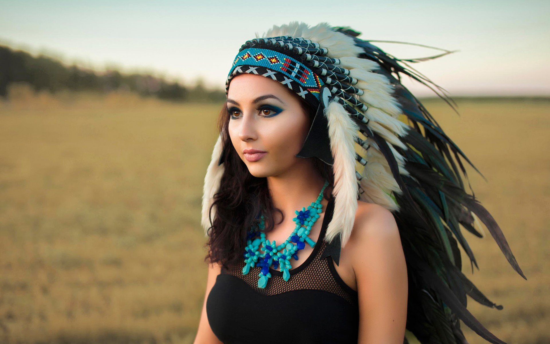 Girl Native American Background