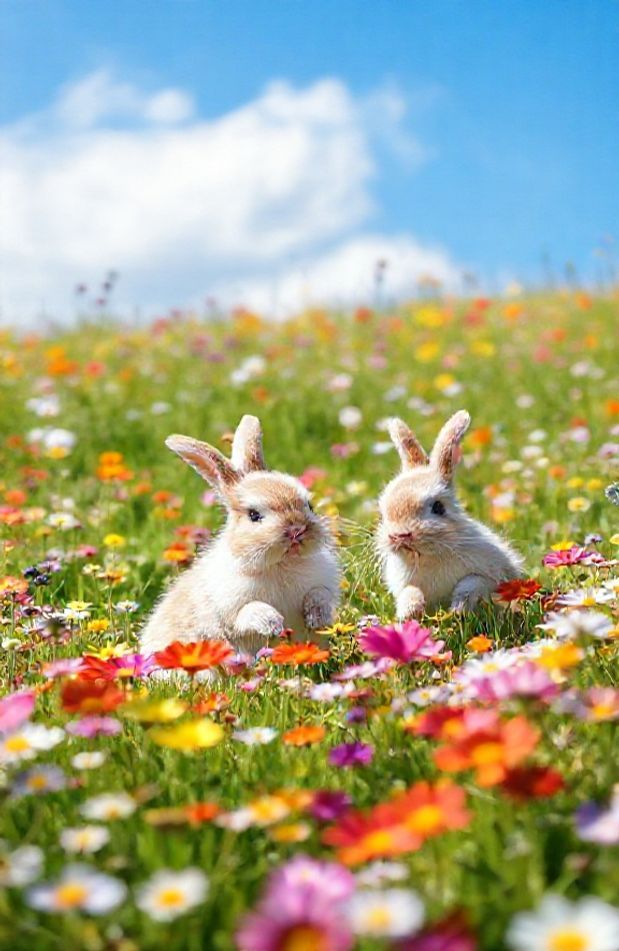 Cute Bunnies Wallpaper