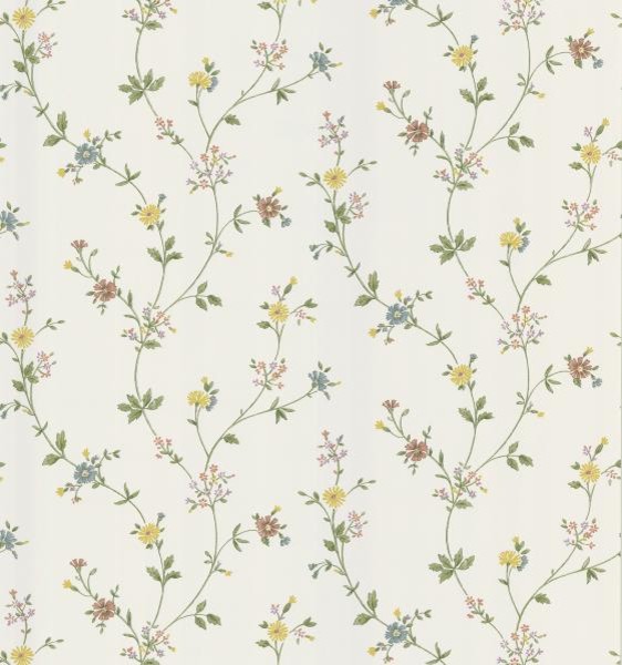 Daisy White Floral Trail Modern Wallpaper By Warehouse