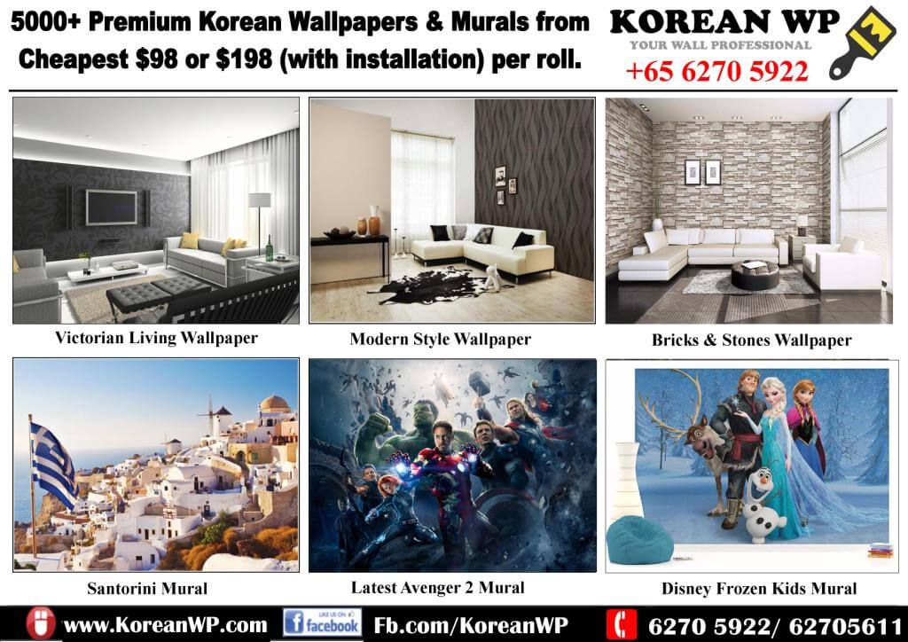 Korean Wallpaper Mural Supplier For Singapore Home Office