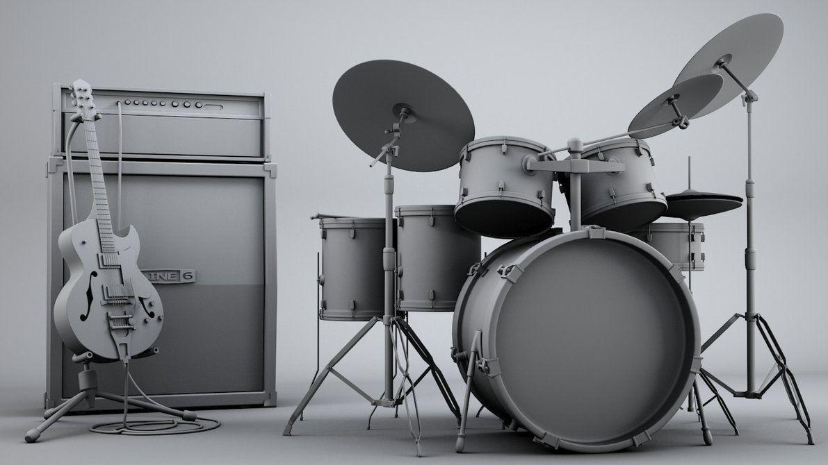Making An X Guitars Drums Wallpaper On