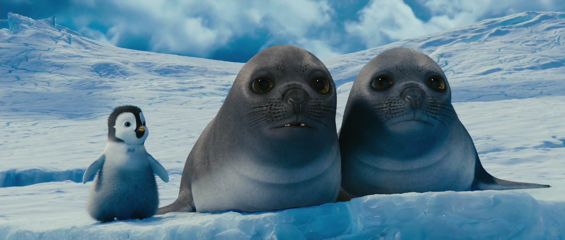 Erik With Some Seals From Happy Feet Two Wallpaper Click Picture For