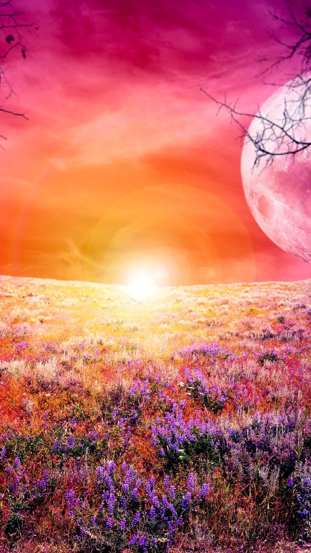 Colorful Full Moon 4k Ultra HD Wallpaper