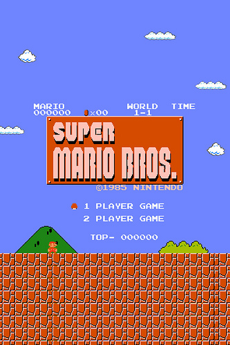 Super Mario Start Screen iPhone Lock Wallpaper Photo