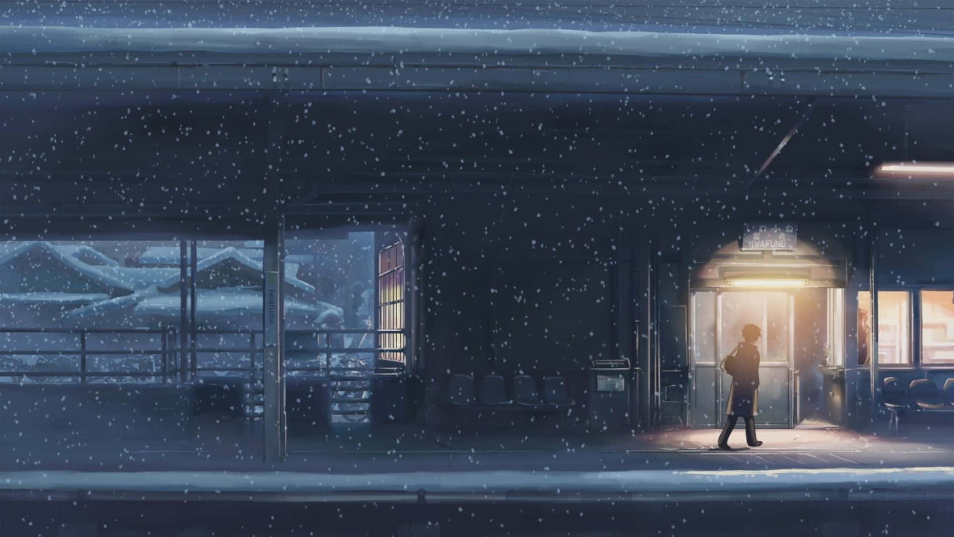 Blue Anime Aesthetic Desktop Wallpaper