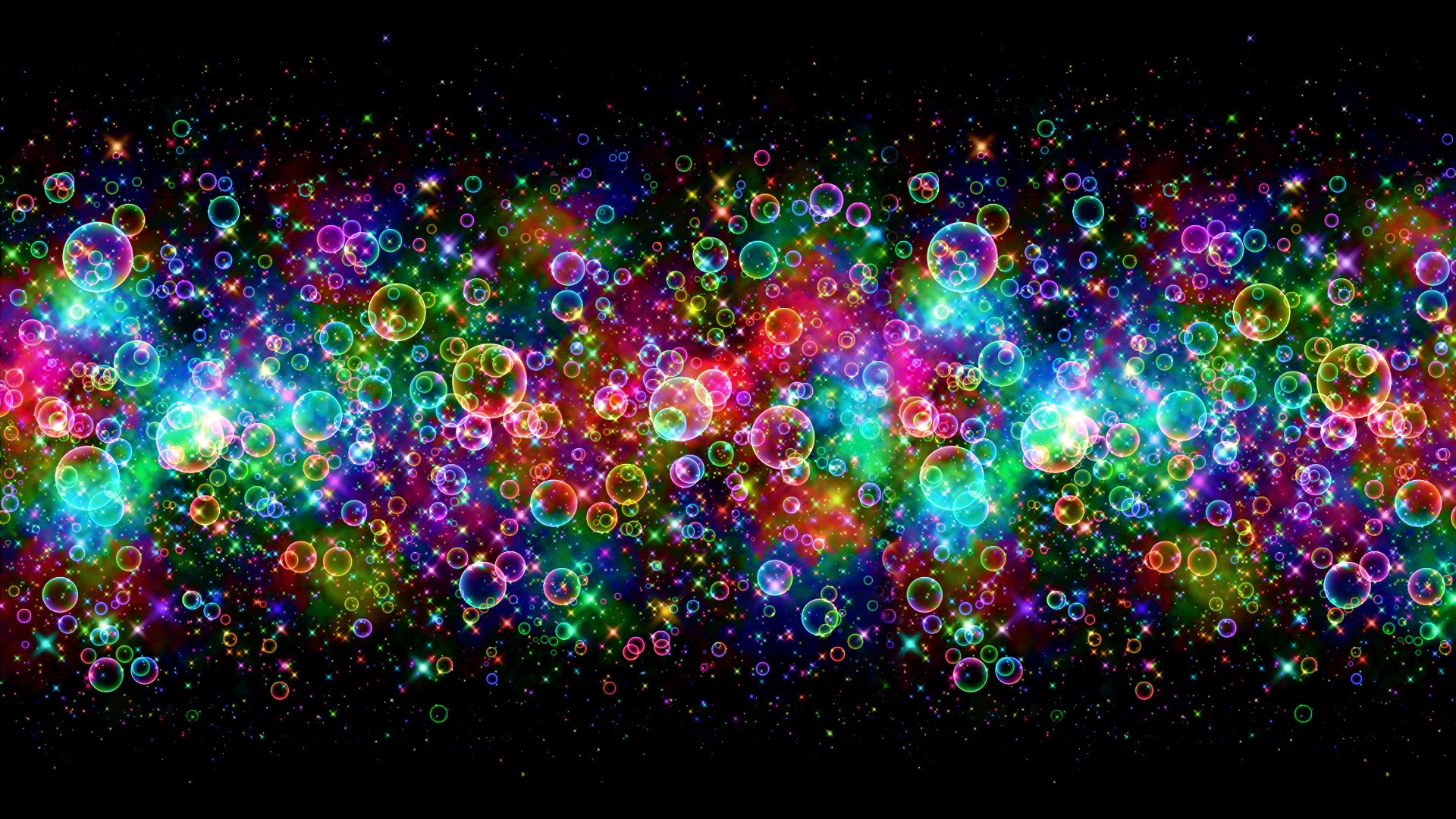 Abstract Circles Sparkles Rainbows Bokeh HD Wallpaper