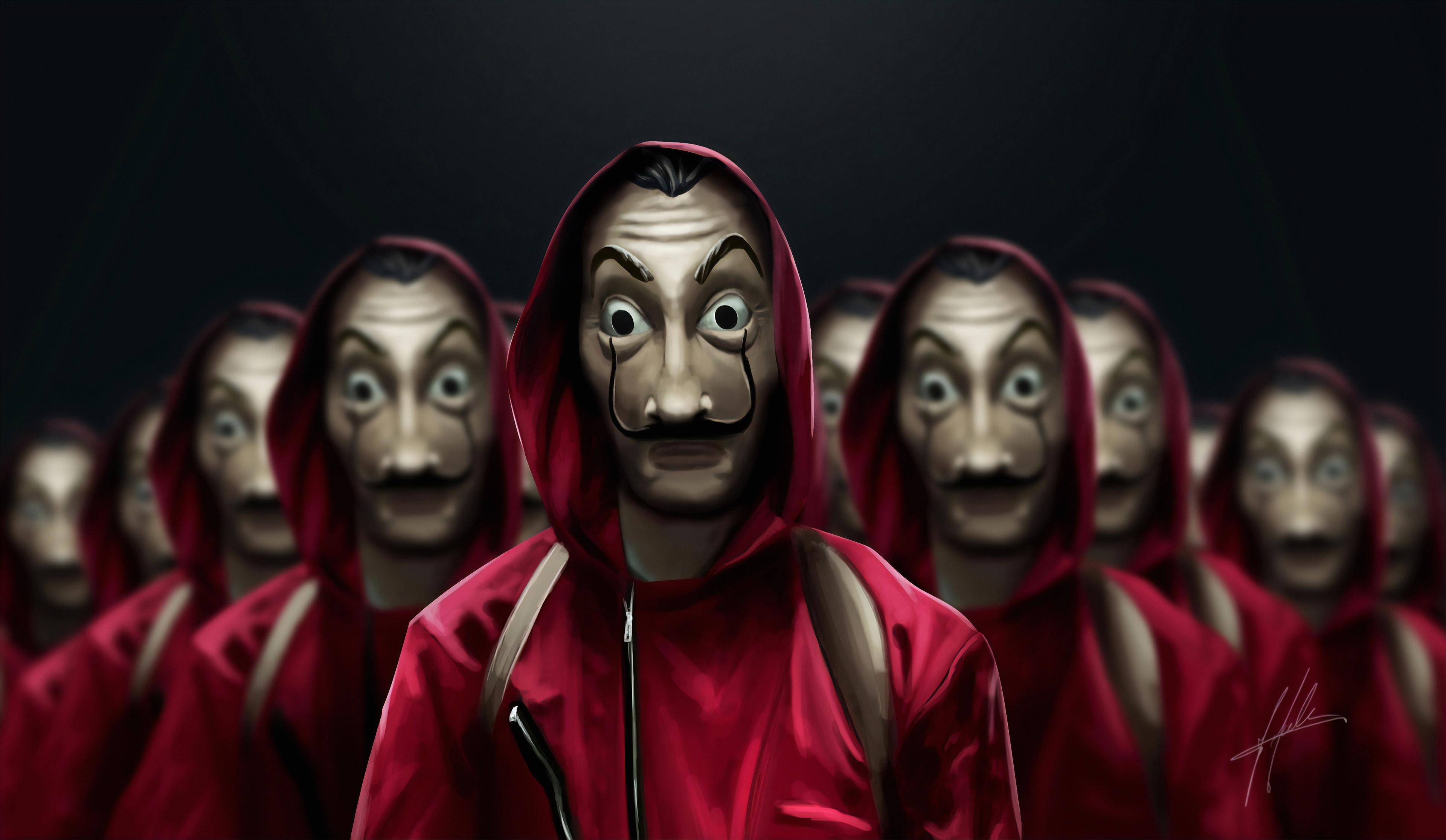 Money Heist Mask HD Wallpaper