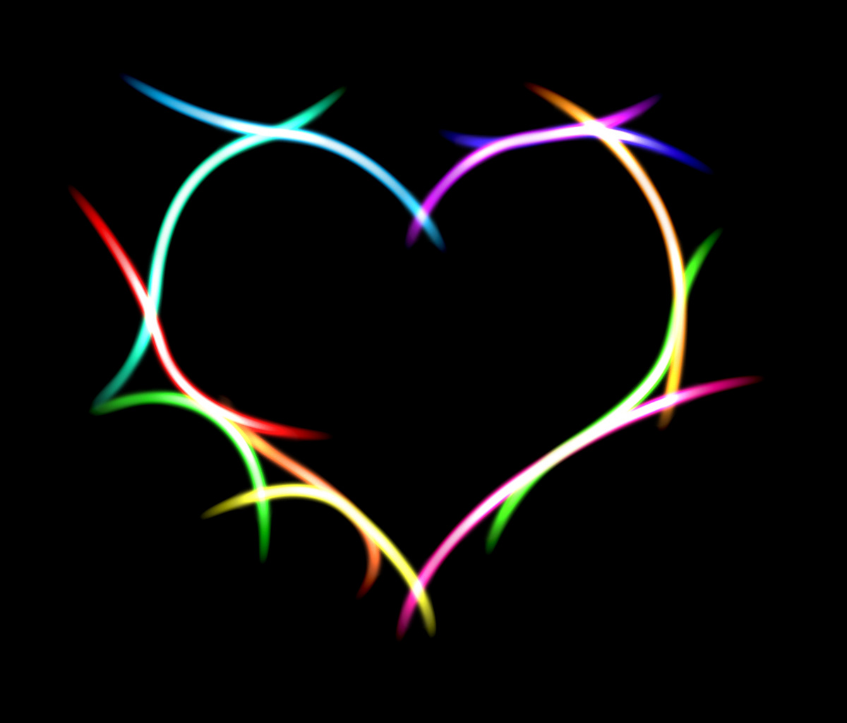 Heart Neon Screensaver Wallpaper