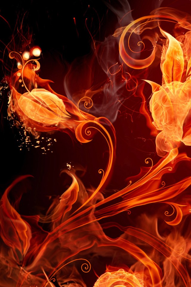 Creative And Beautiful Wallpaper For iPhone Fire Design