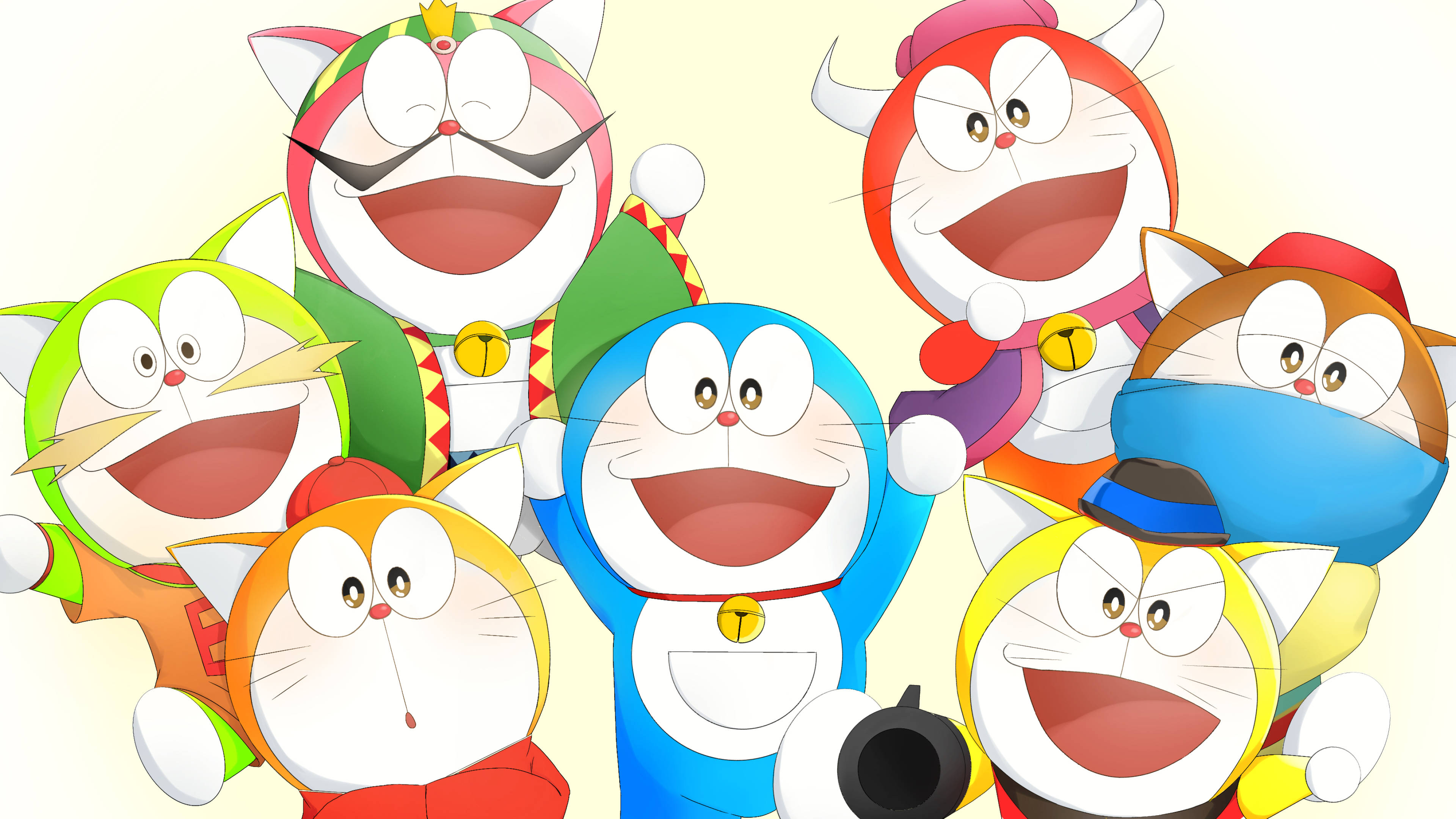 Forskellige Doraemon 4k Wallpaper