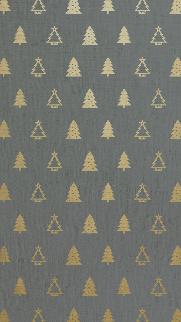 Gold Foil Christmas Tree Pattern iPhone Background S5