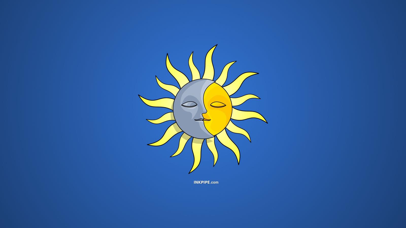 Wallpaper Sun And Moon X Widescreen Desktop