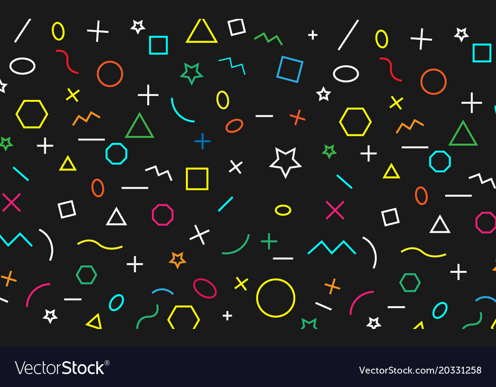 Math Pattern On Black Background Color Symbol Vector Image