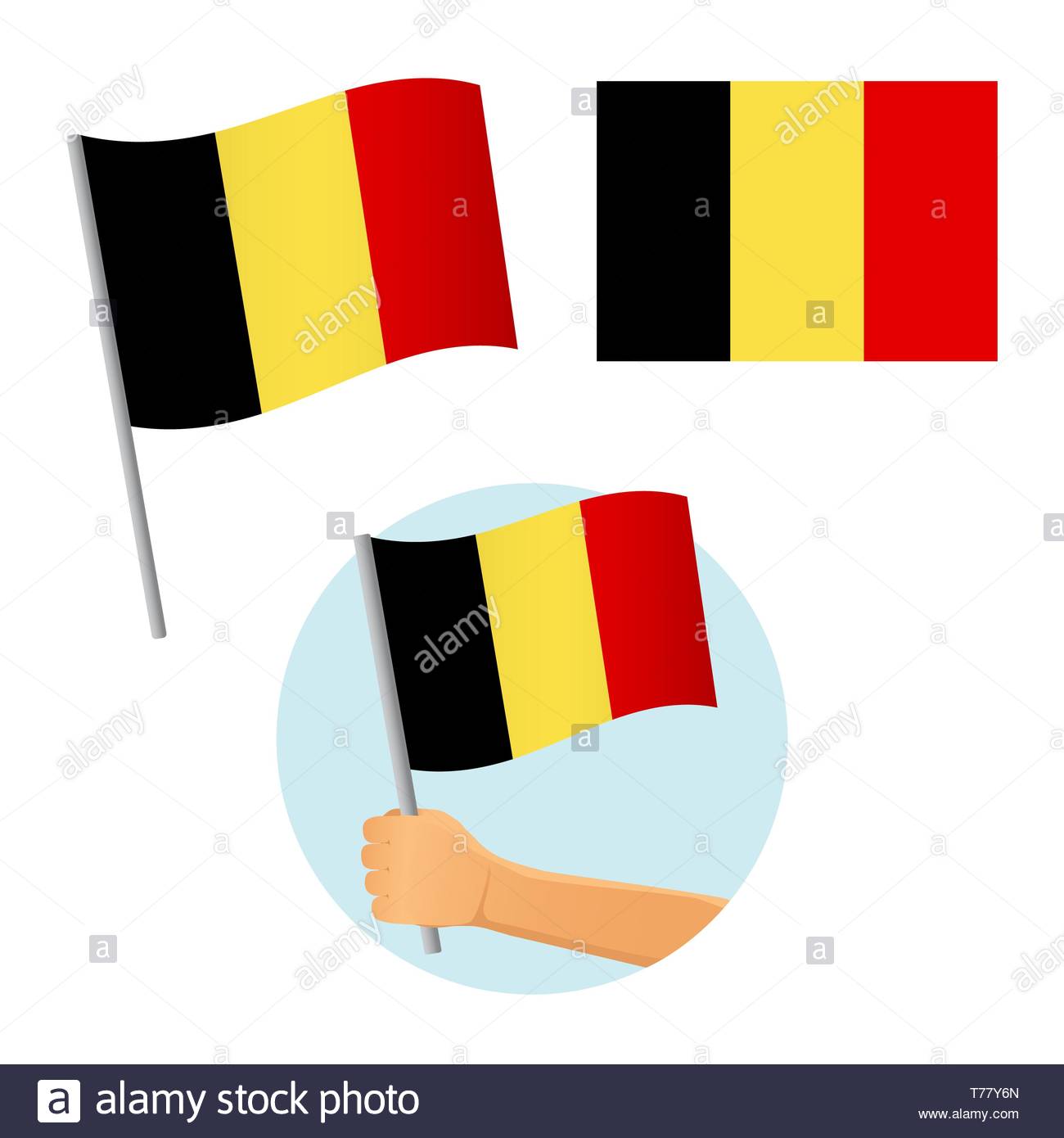 Belgium Flag In Hand Patriotic Background National Of