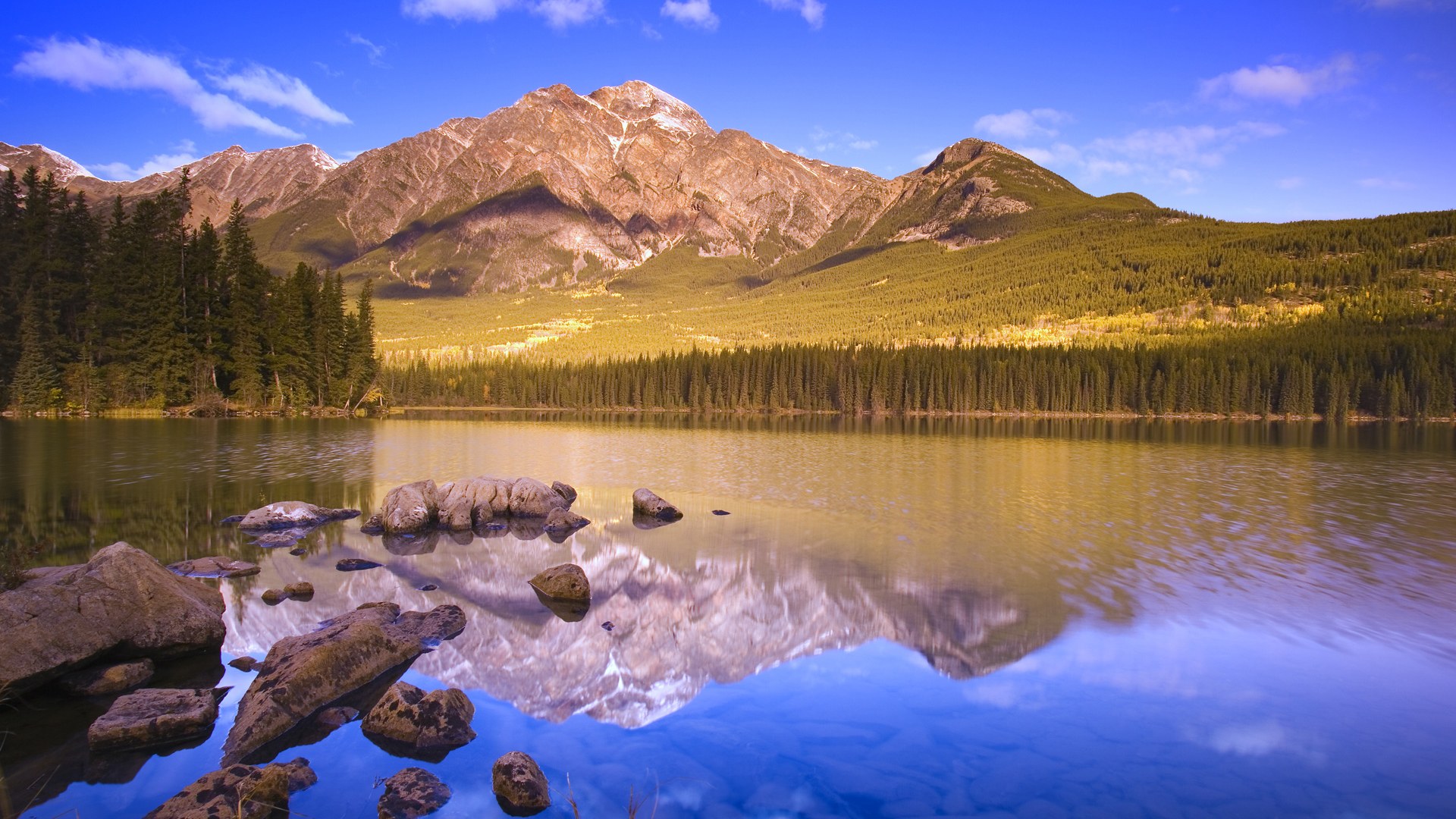 Hills Lake Landscape Wallpaper HD 1080p Desktop