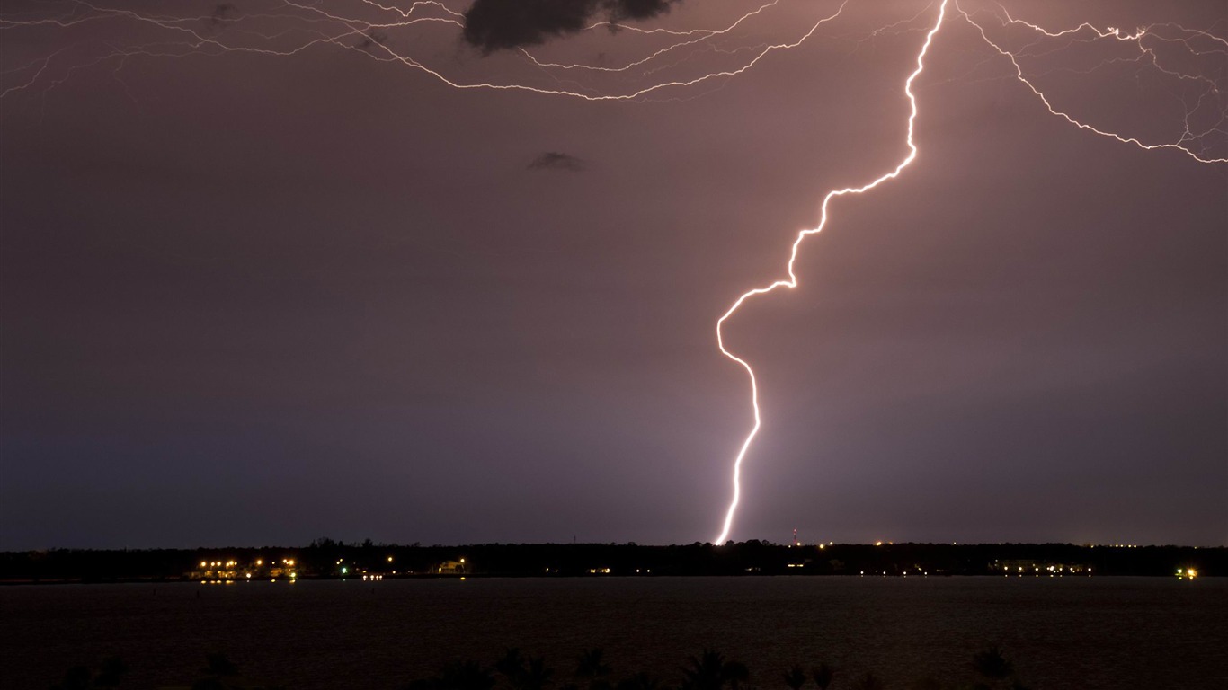 Cool Lightning Strikes Night Sky HD Wallpaper