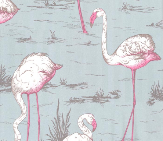 Blue Wallpaper Flamingo From Cole Son Flamingos