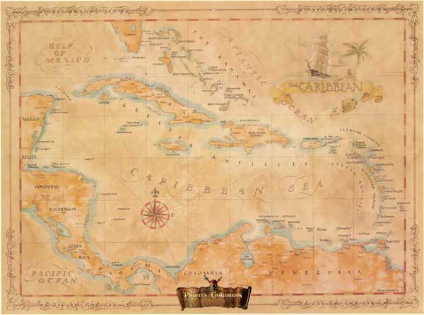 Caribbean West Indies Wallpaper Mural Pirates Of The
