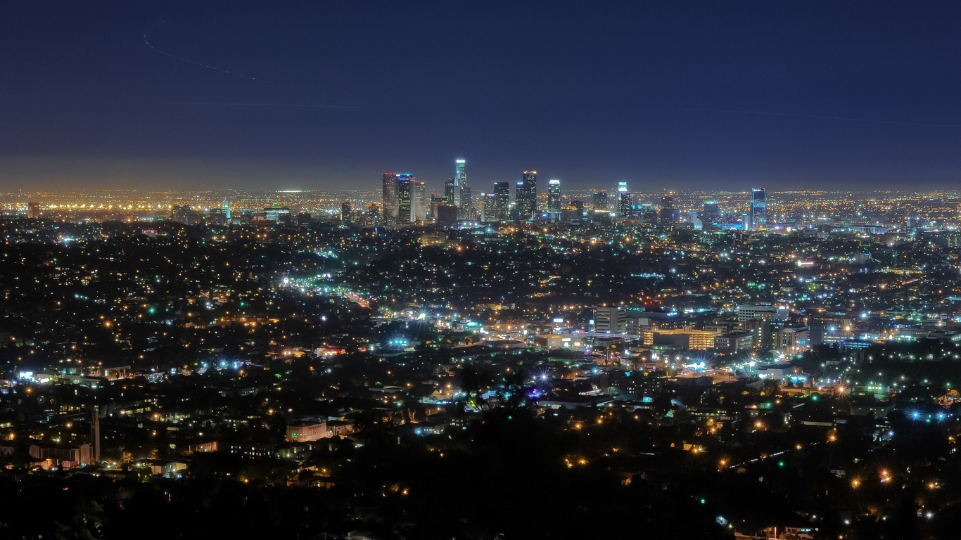 Los Angeles California la noche las luces California EE