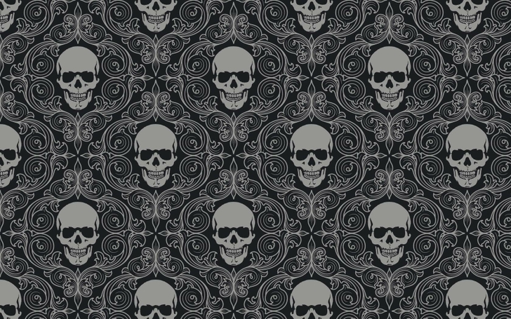 Skulls Dark Patterns Tile Wallpaper High Quality