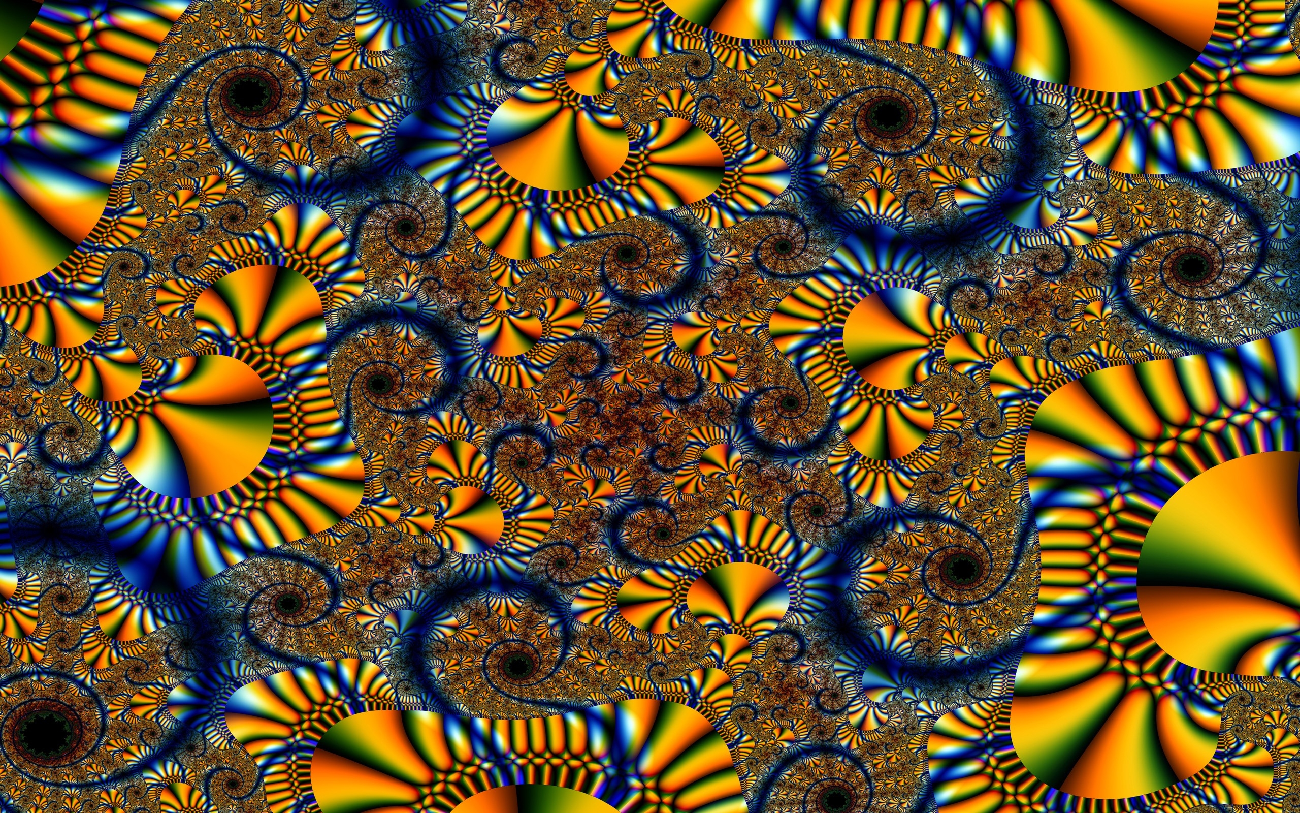 Kaleidoscope Patterns Bright Shiny Wallpaper Background