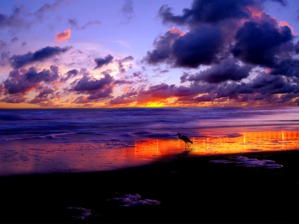 Beach Sunset Desktop Pc And Mac Wallpaper