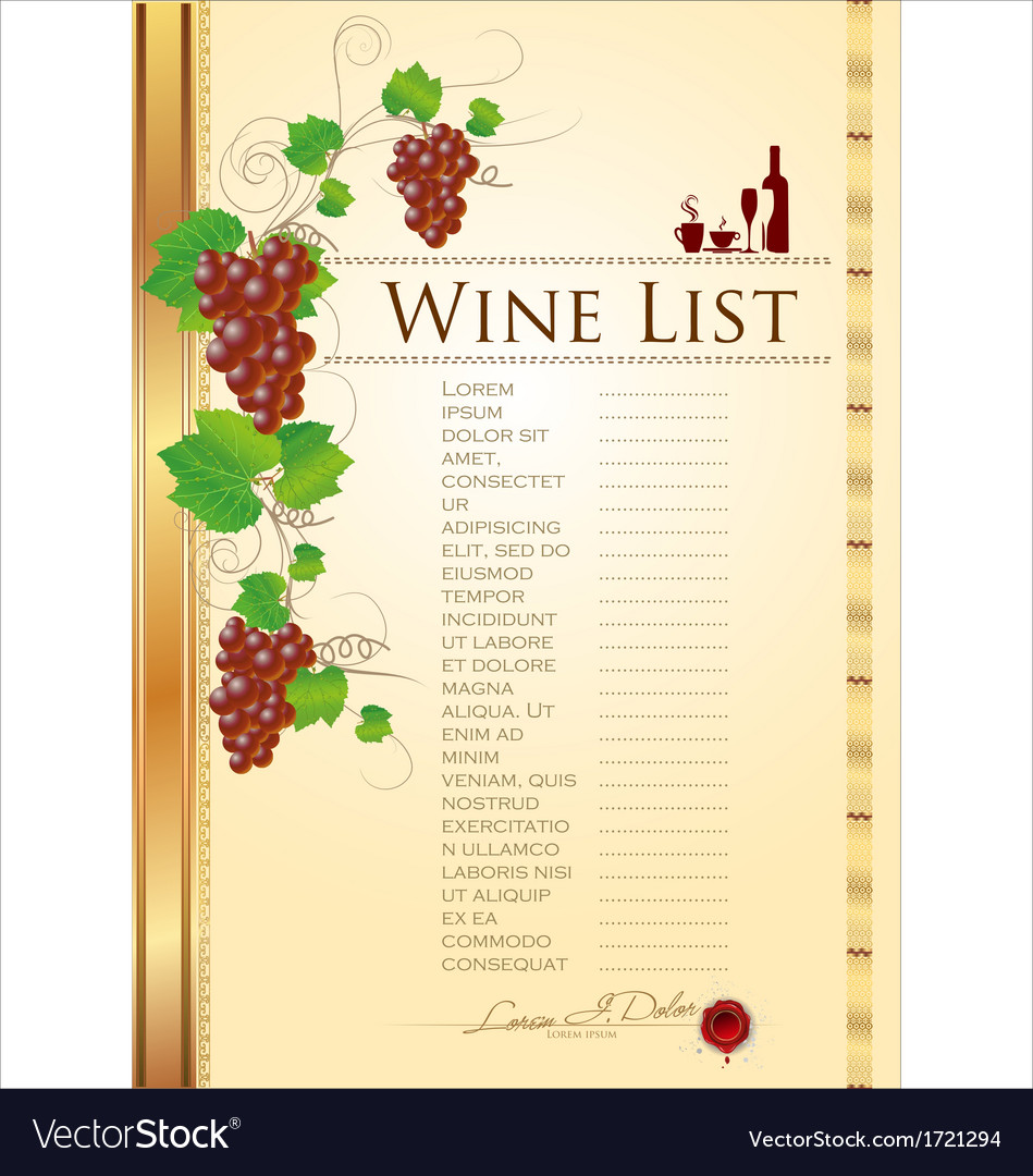 Wine List Background Royalty Vector Image