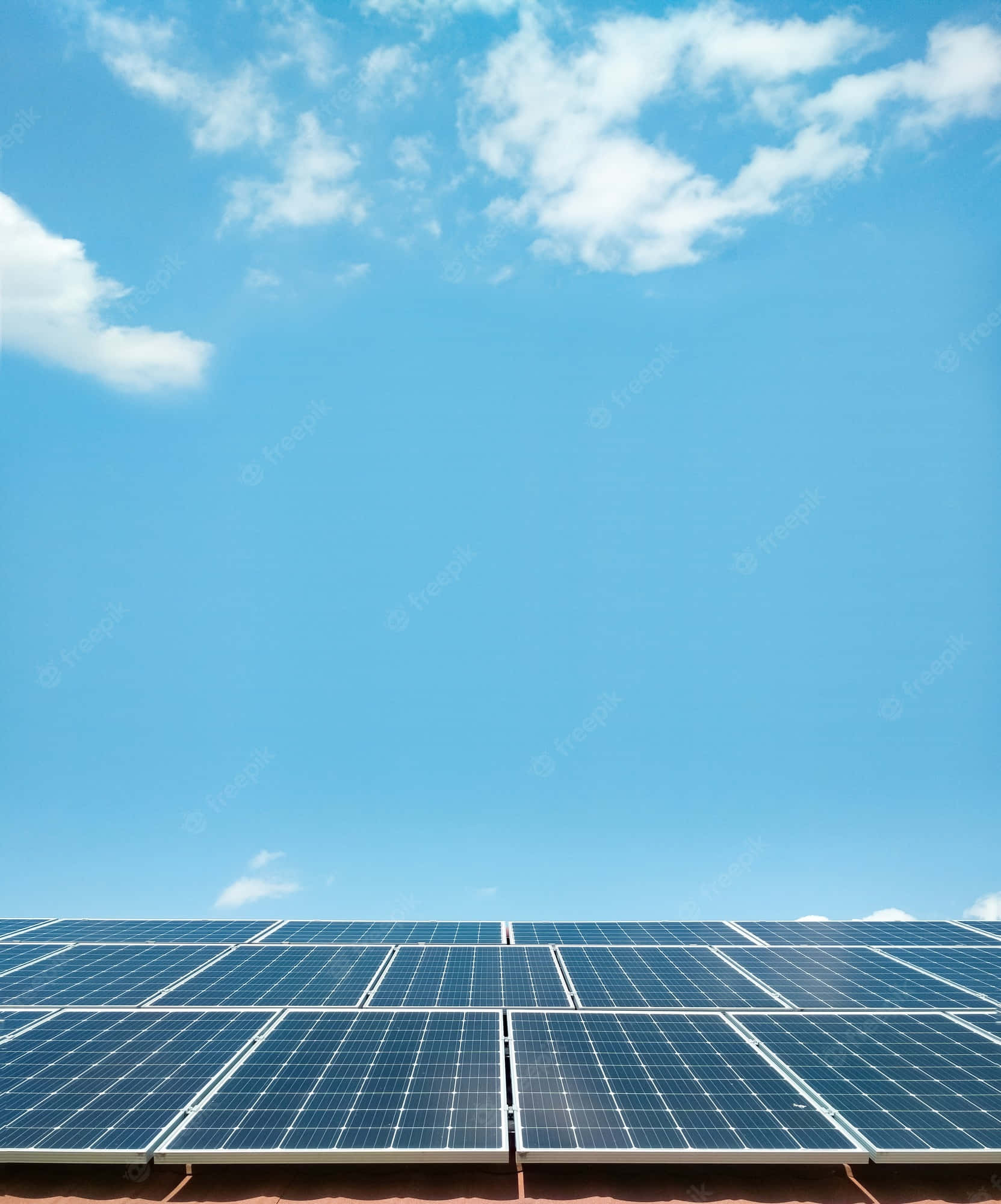 Solar Panel Installation In Bright Sunshine Wallpaper