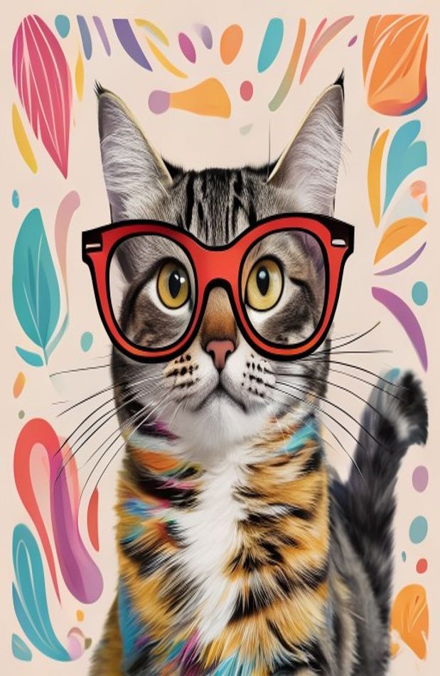 Cat With Glasses Wallpaper