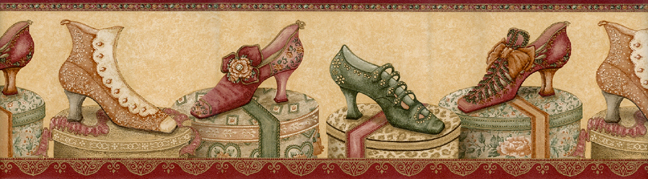 Victorian Shoes Wallpaper Border