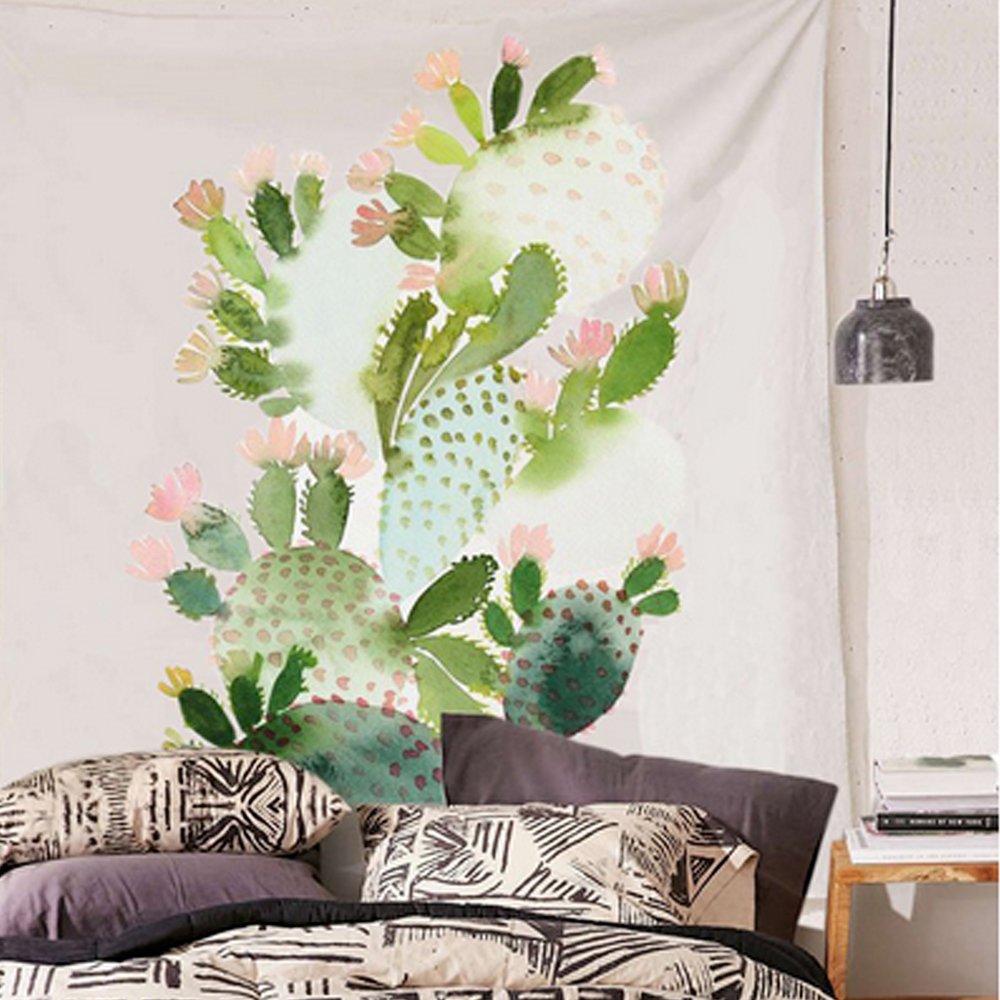 Amazon Olia Home Watercolor Cactus Wall Tapestry Fabric