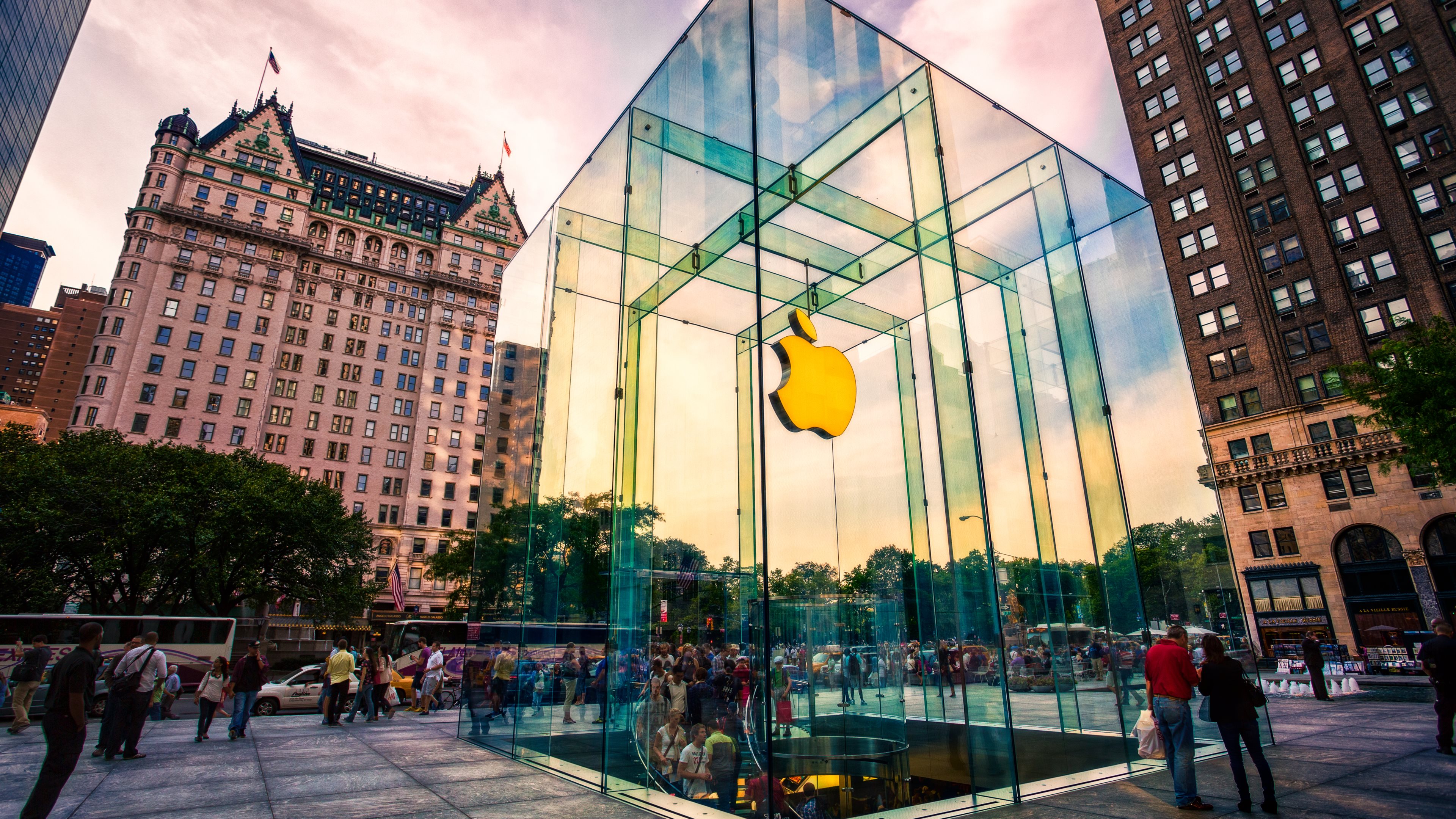 Apple Store On 5th Avenue New York HD Wallpaper 4k