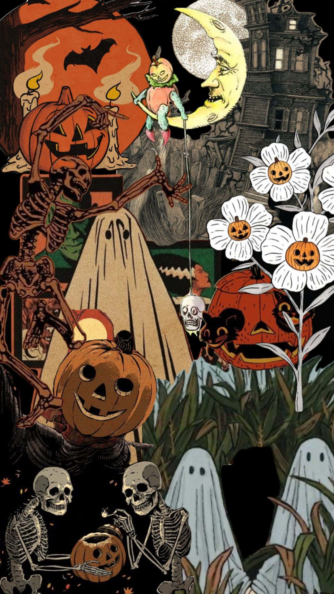 Retro Vintage Halloween Wallpaper