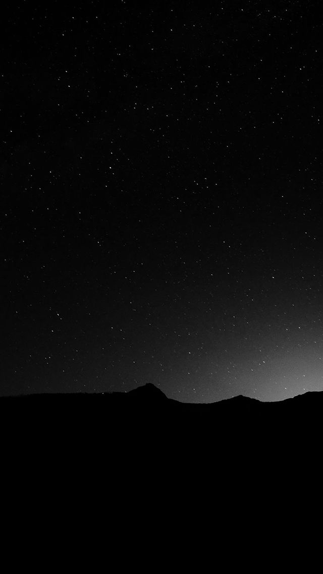 Dark Night Sky Silent Wide Mountain Star Shining iPhone 5s