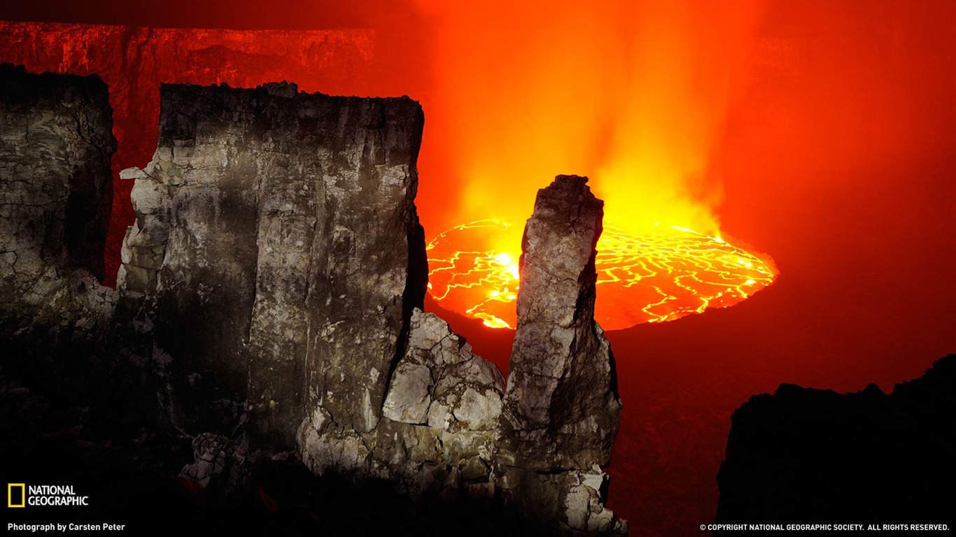 Nyiragongo Lava Congo National Geographic Wallpaper