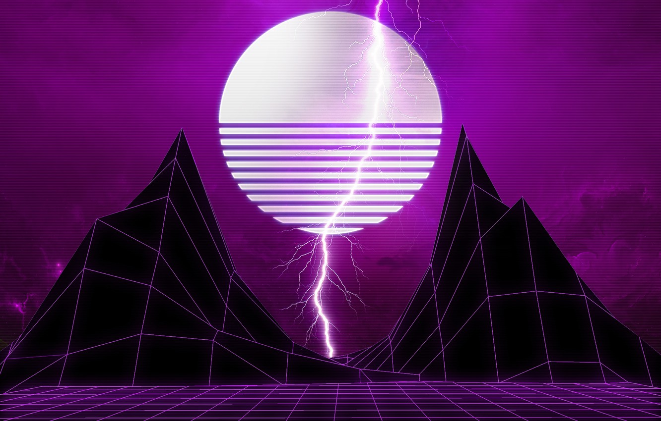 Wallpaper Mountains Music Lightning Space Star Style