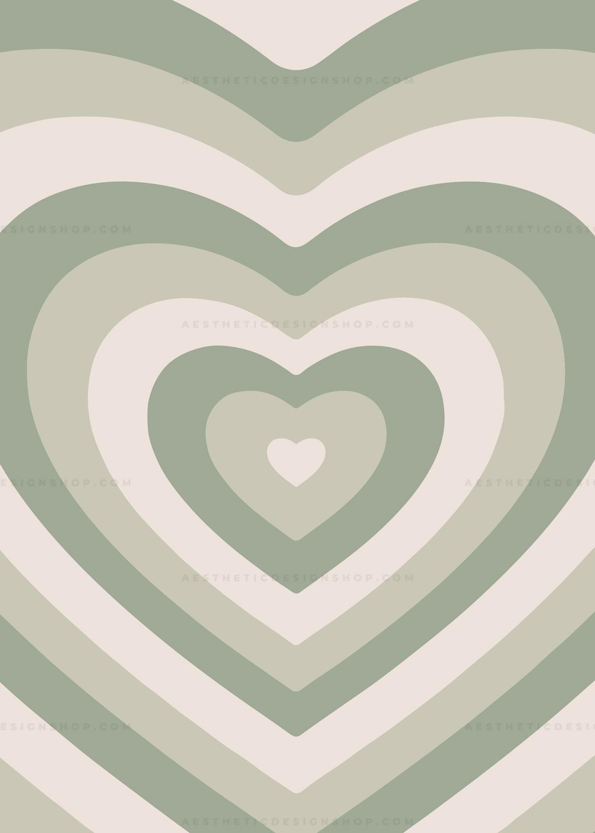 Free download Sage green aesthetic heart background The Aesthetic ...