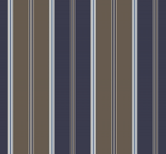 Blue Striped Wallpaper With Narrow Stripes In Blues Cream And White