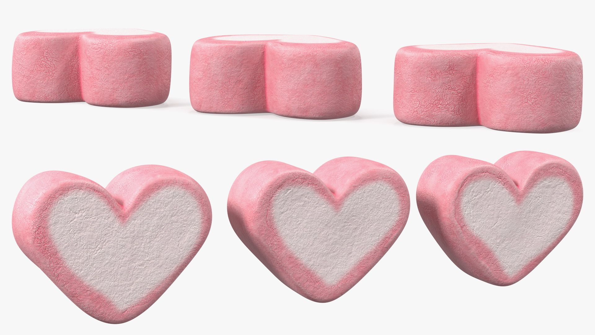 Shaped Marshmallows Collection 3d Model Wallpaper