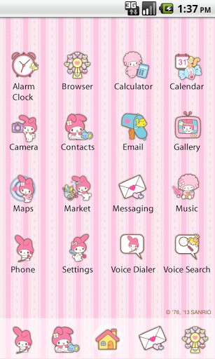 Bigger My Melody In Basket Theme For Android Screenshot