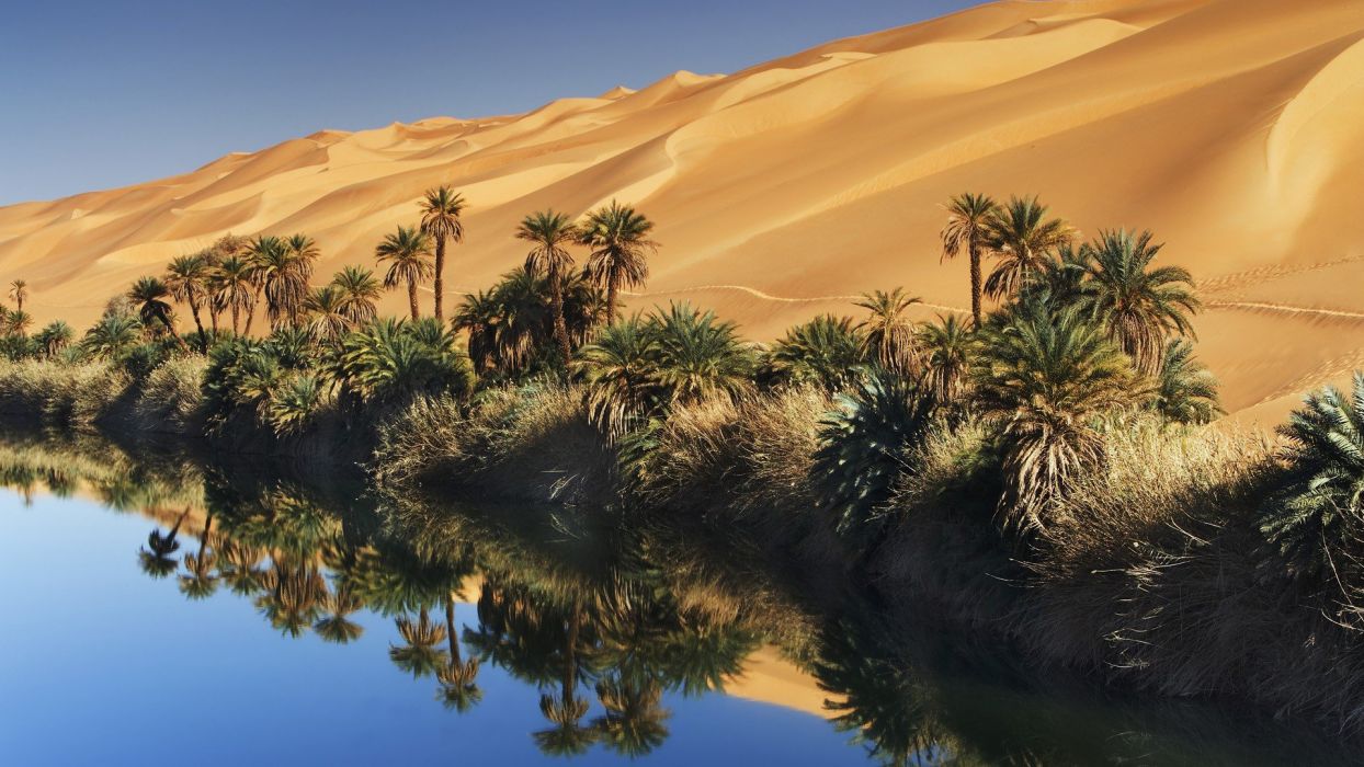 Nature Deserts Tropical Libya Wallpaper