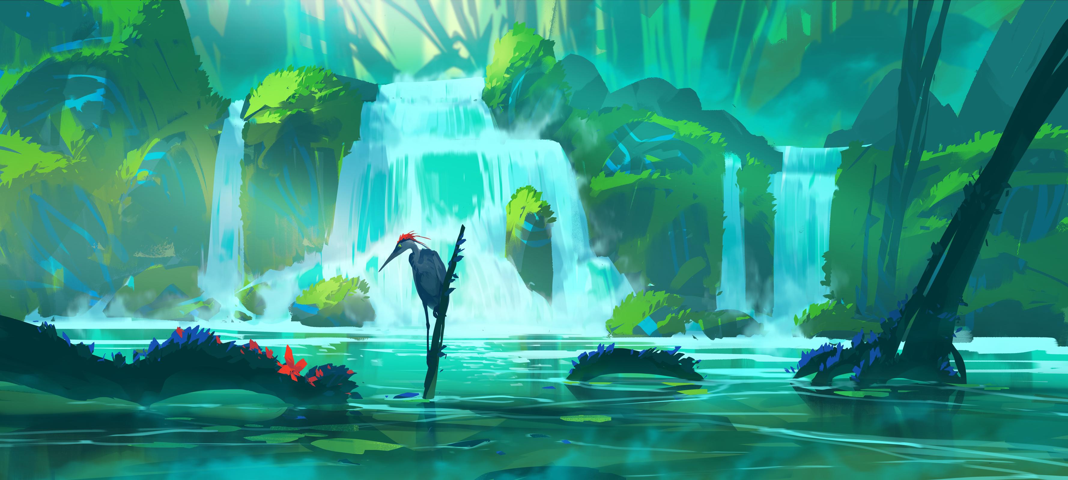 Bird River Digital Art 4k Wallpaper HD Artist